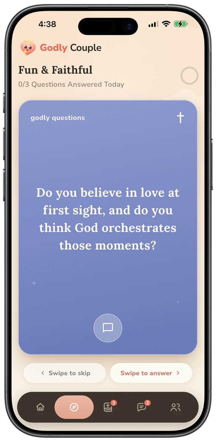 Daily Christian relationship question in the Godly Couples app
