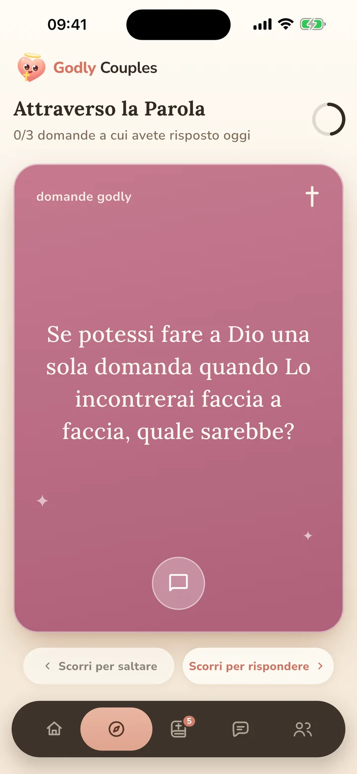 Una domanda per approfondire il rapporto in Godly Couples